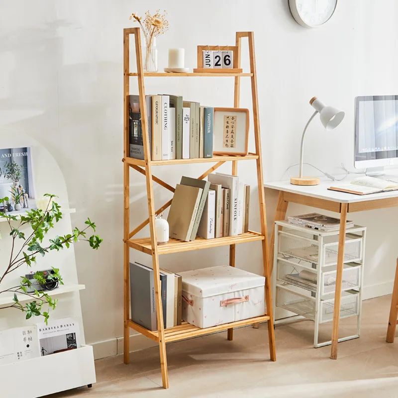 

Trapezoidal multi-layer bookshelf shelf floor-to-ceiling bedroom living room display shelf simple storage rack next to desk