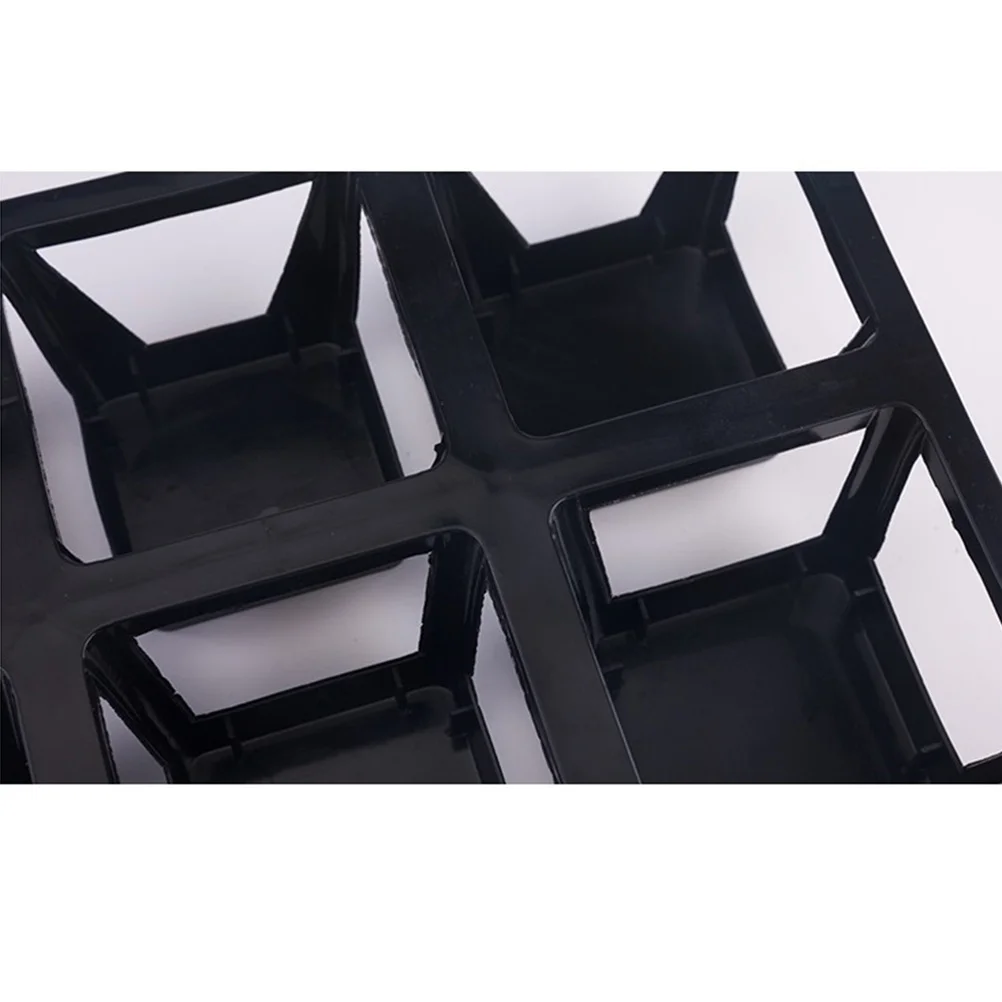 

3Pcs 6 Compartments Plastic Planter Trays Durable Breathable Succulent Pot Carrier Small Size Desk Window Sill Black