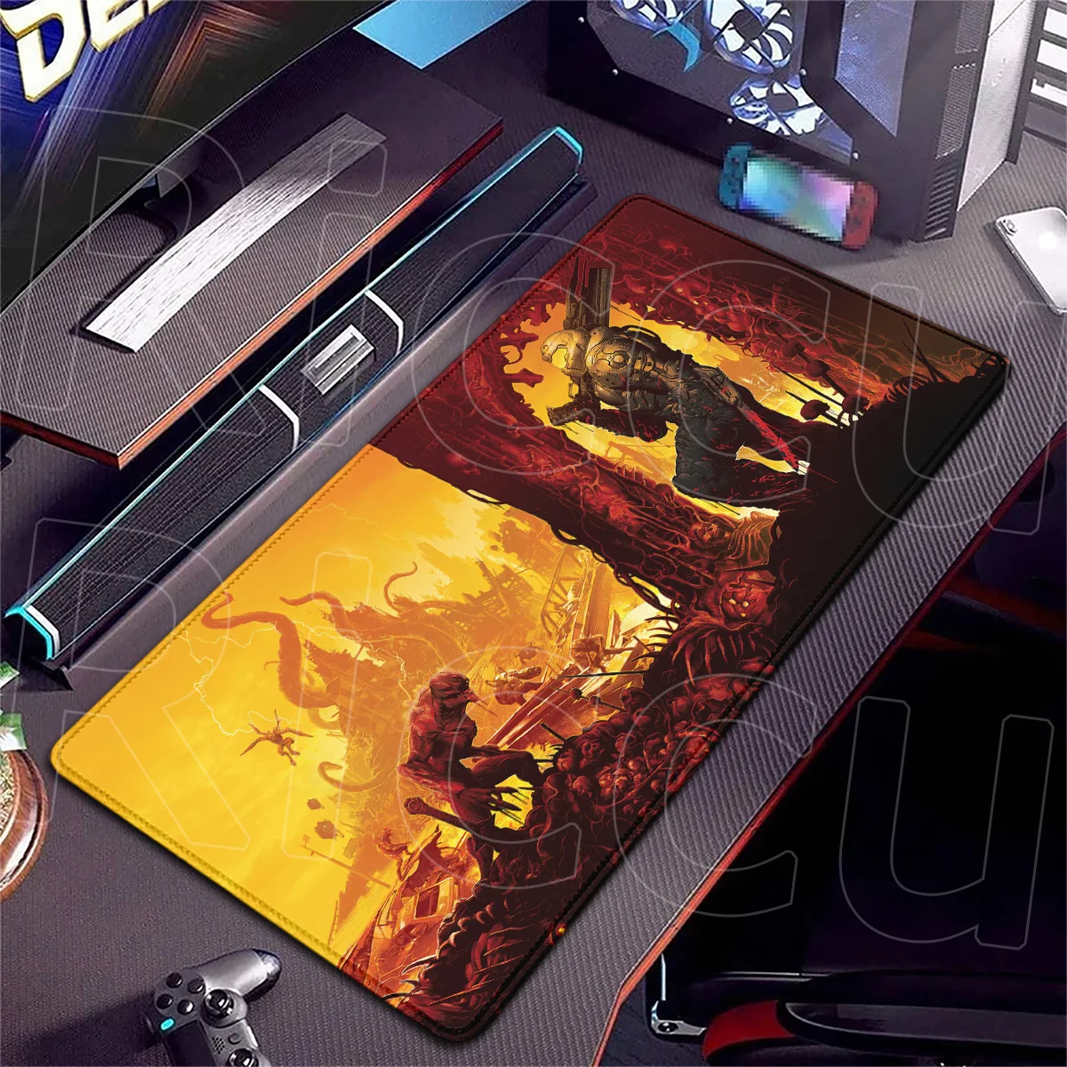 Large Laptop Desktop Keyboard Carpet Game D-DOOMS E-Eternal HD Printing Mouse Pad XXL Computer Office Rubber Speed Art Mouse Mat