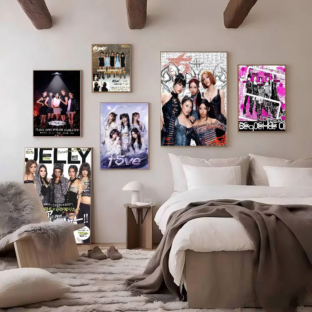 Japanese Girl Group F-F5VE Good Quality Prints and Posters Waterproof Paper Sticker Coffee House Bar Posters Wall Stickers