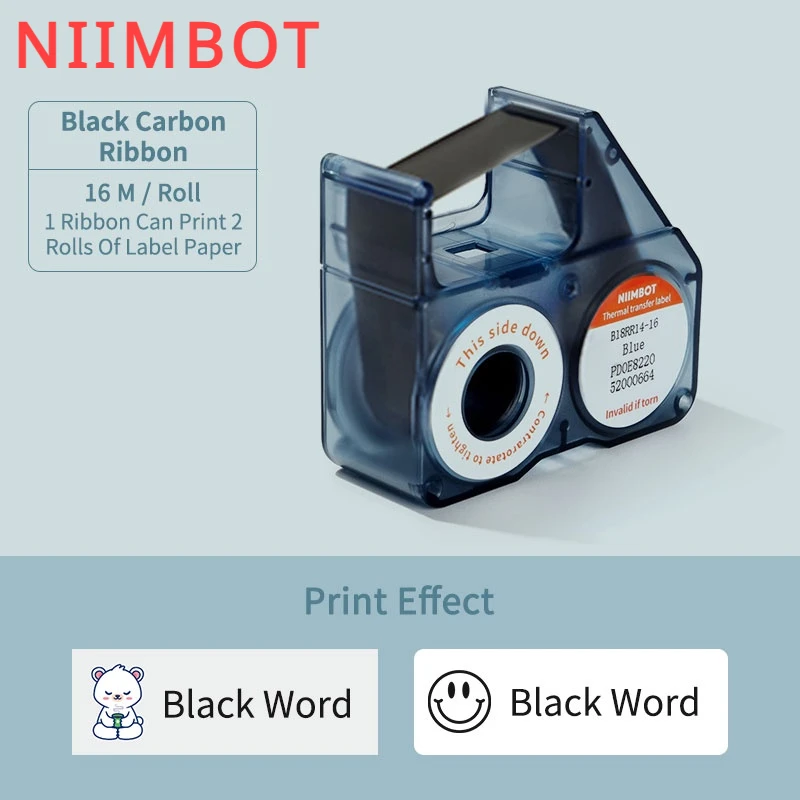 1Pc NIIMBOT B18/N1 Labeling Ribbon, Refill Tapes for Thermal Transfer Label Printer/Color label Printer,  Long Lasting Non Fade