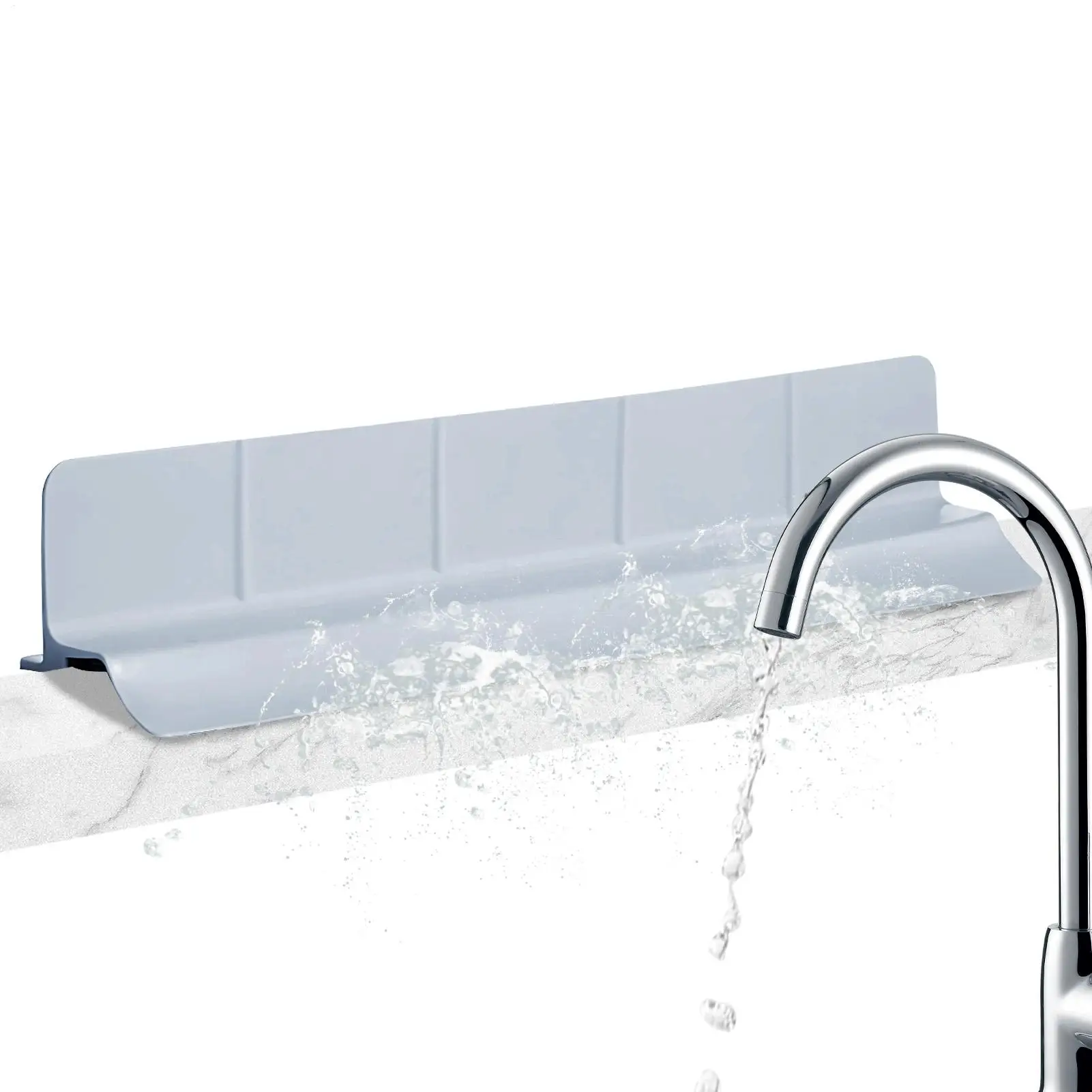 

Sink Water Splash Guard Silicone Faucet Splash Guard for Kitchen Sink 22.8 Inch Non-Slip Shield with Suction Cups for Home