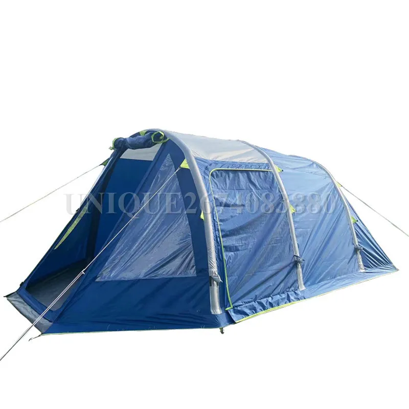 Double Layer Inflatable Camping Tent, Rainproof, No Build, Quick Opening, 4 Person, One Room