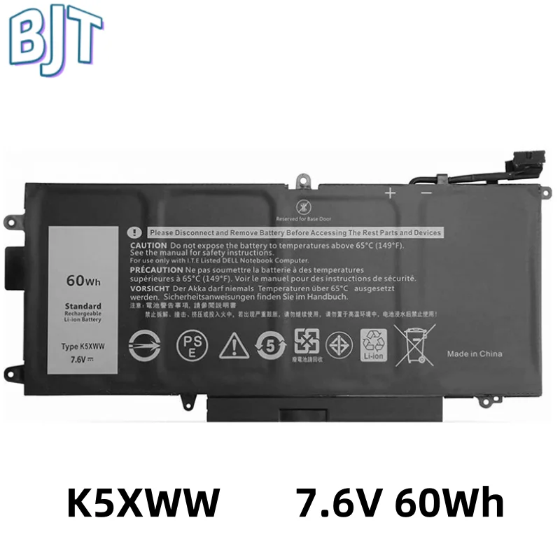 New 7.6V 60Wh K5XWW Laptop Battery New For Dell Latitude 12 5285 5289 7389 7390 2-in-1 Notebook Bateria 71TG4 CFX97 0X49C1