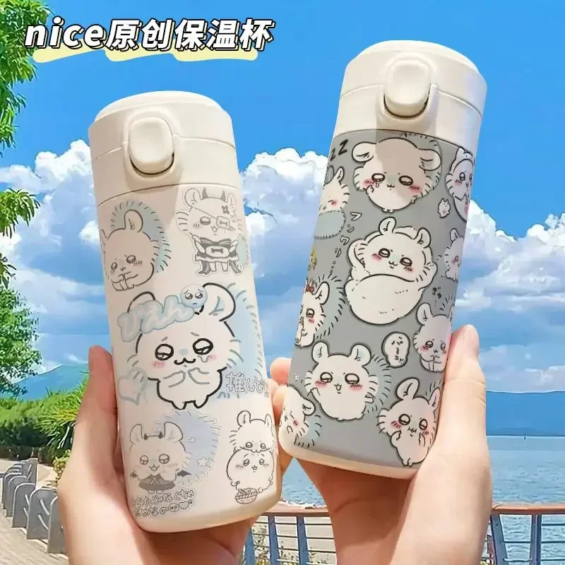 

Summer Miniso Anime Kawaii Chiikawa Thermos Cup Cute Cartoon Ins Fashion Stainless Steel Water Cup Bottle Gifts for Girls