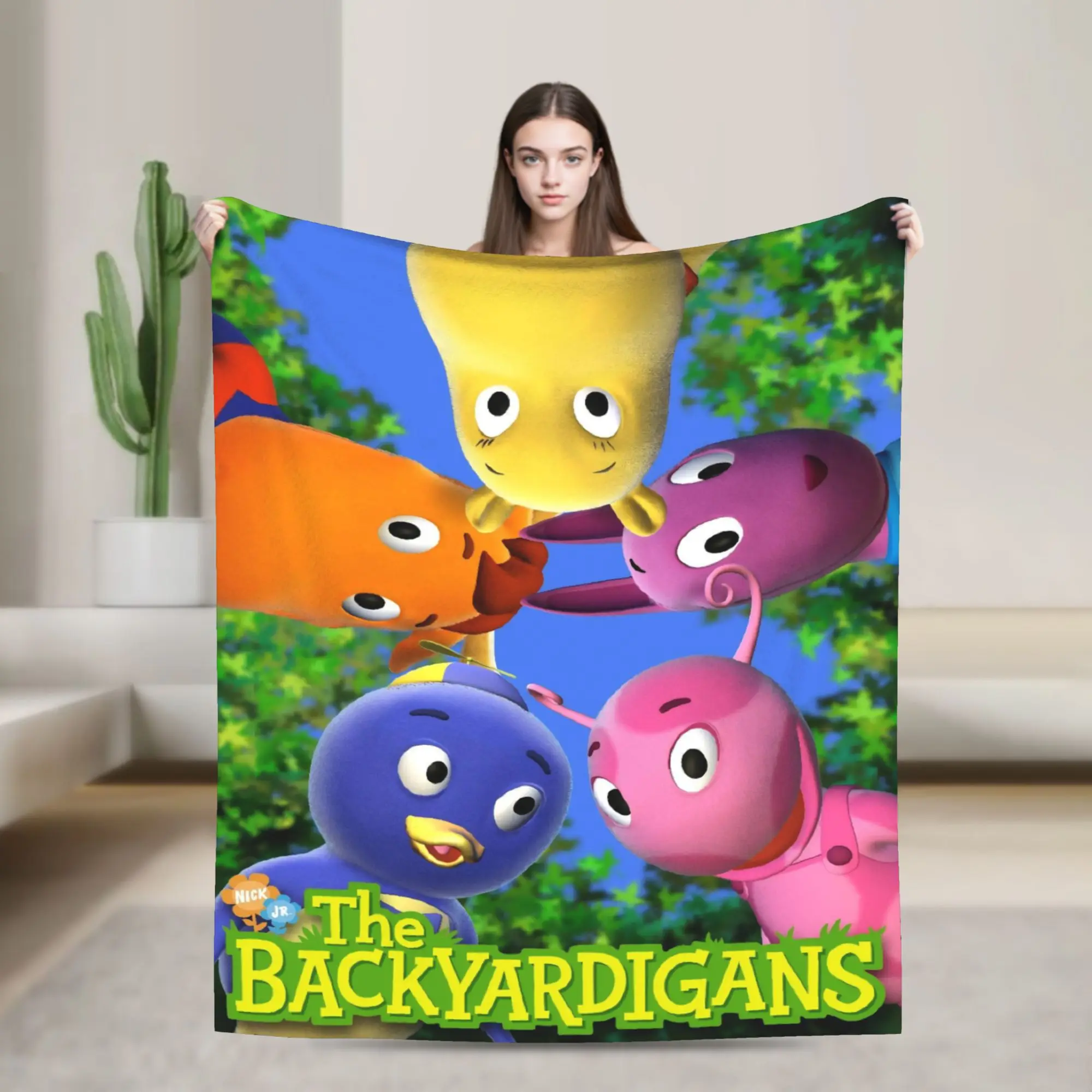 The B-Backyardigans Cartoon Throw Blanket for Couch  Fuzzy Soft Plush Blanket 50x60 Inch Multi-size Bedspreads for All Seasons