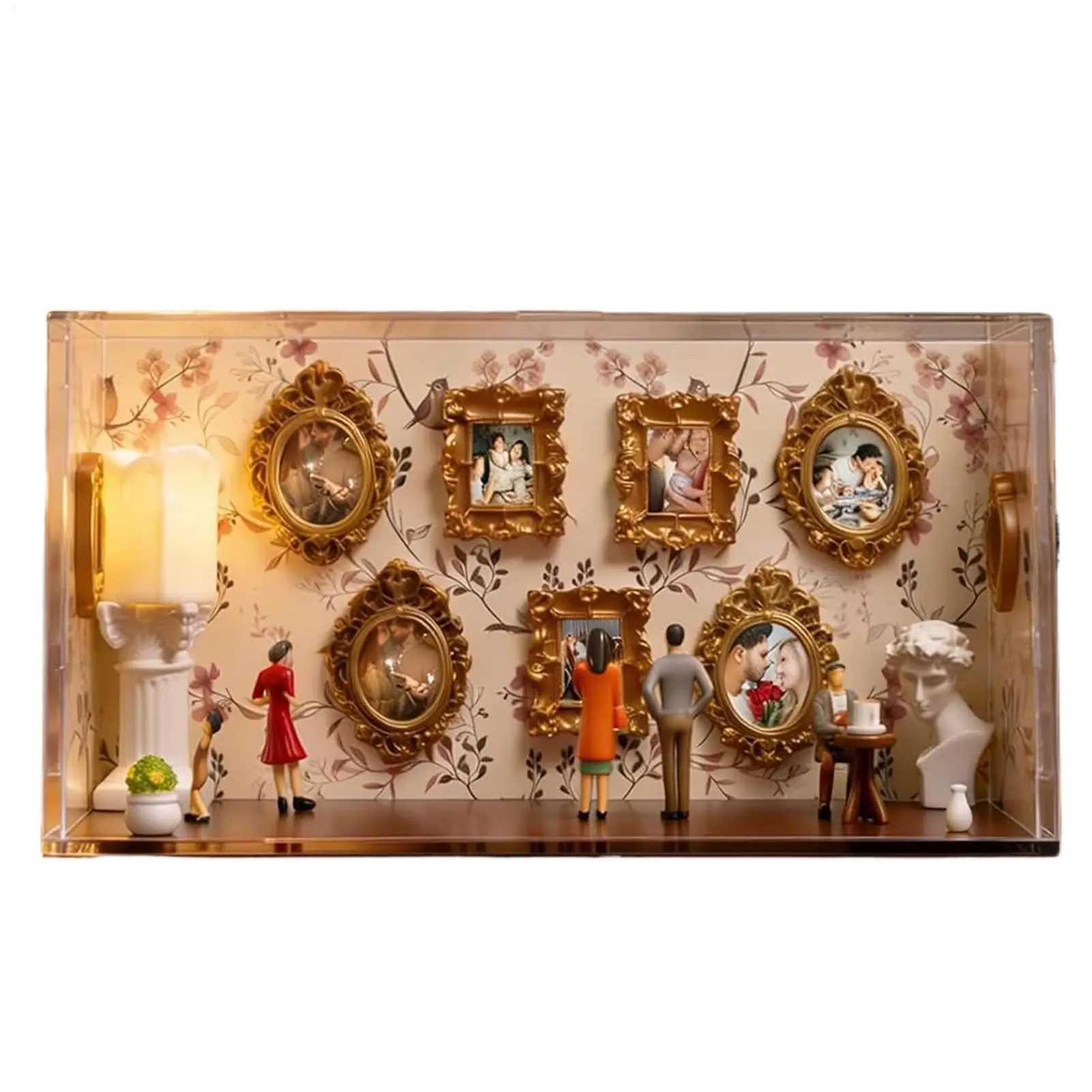 Kit de Museo DIY: Pequeño Expositor de Fotos con 5 Figuras - Museo de Nuestro Hogar para Recuerdos, Viajes, Pared, Oficina, Mamá