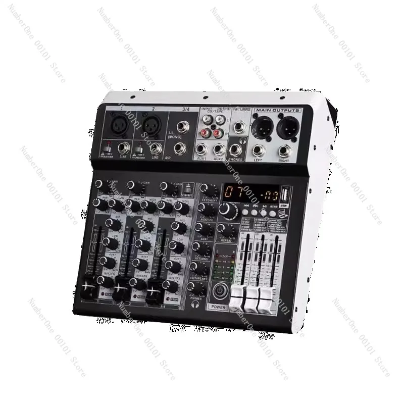 

12V DC Power Supply Mixer Outdoor Performer Home KTY Professional 16 Digital Reverb Bluetooth USB Small