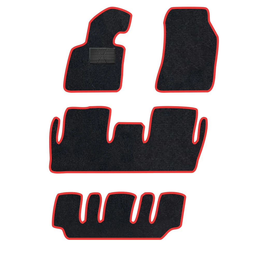 

Car Floor Mat For Citroen C4 Picasso Grand SpaceTourer 2013–2022 7Seats Polyester suede Anti Slip black Backing red Binding