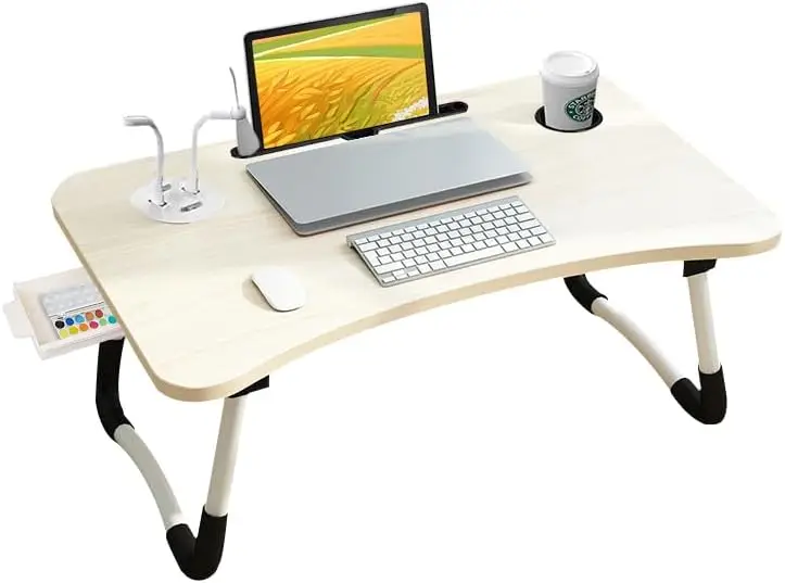

Laptop Table Foldable Lap Desk With 4 Usb Charging Ports, Bed Table Tray, Portable Vertical Desk Writing Stand Reading Stand
