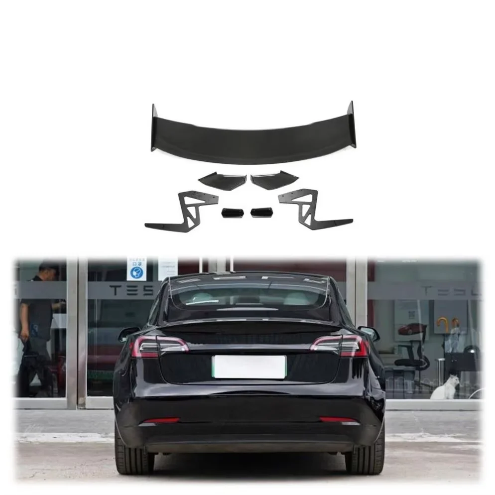 

Dry Carbon Fiber Rear Trunk Spoiler Race GT Wing for Tesla Model 3 Sedan 2016-21