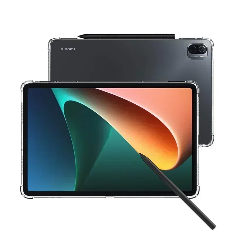 Casing TPU lembut kantung udara untuk XiaoMi Pad 6/5 11 inci penutup bening untuk MiPad 5 Pro pelindung Tablet silikon transparan Mi Pad 4 Plus 3 2