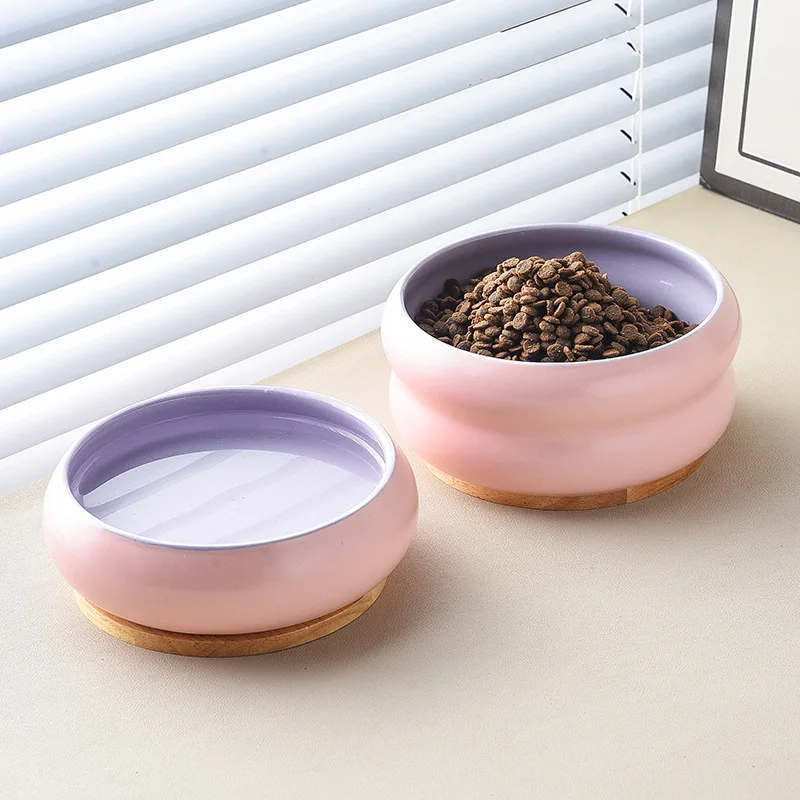 Ceramic Cat Bowls Tall Cat and Dog Food Bowls Anti Knockover Drinking Bowls Neck Protection Pet Supplies Cat Accessories