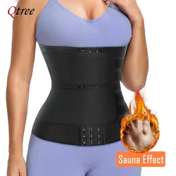 Qtree Plus Size Weight Loss Women Belly Cincher Body Shaper Corset Tummy Control Slimming Sweat Fat Burning Girdle Shapers Belt