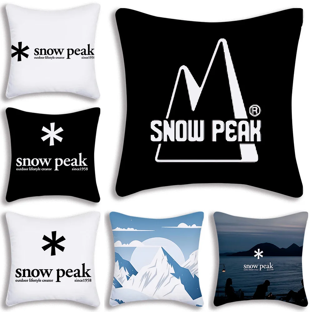 Pillow Covers Cartoon Outdoor S-Snows Peak logo Sofa Decorative Home Double-sided Printing Short Plush Cute Cushion Cover