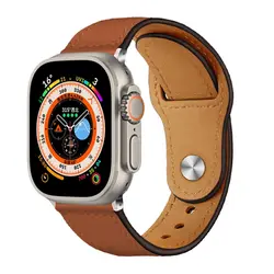Leather Band For Apple watch Strap 45mm 44mm 49mm 41mm 44 mm 40mm 42mm 38 correa bracelet iWatch series 3 6 SE 7 8 9 ultra2 49mm