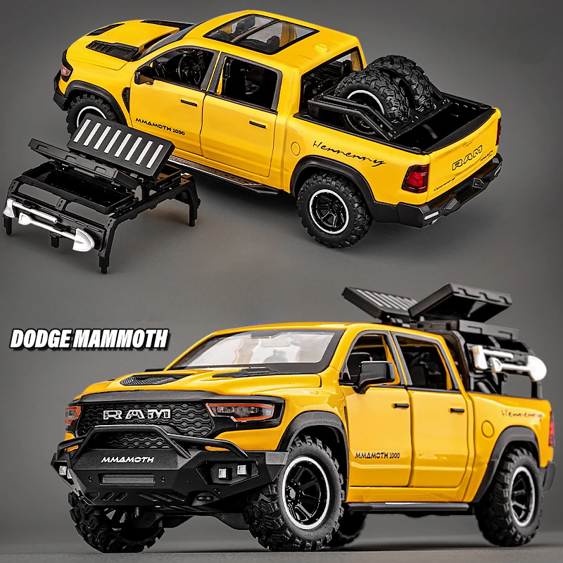 

Diecast Car Toy 1/32 Mammoth 1000 TRX pickup off-road vehicle Diecast Toy Boy Gift Collective Miniature Voiture Sound Light