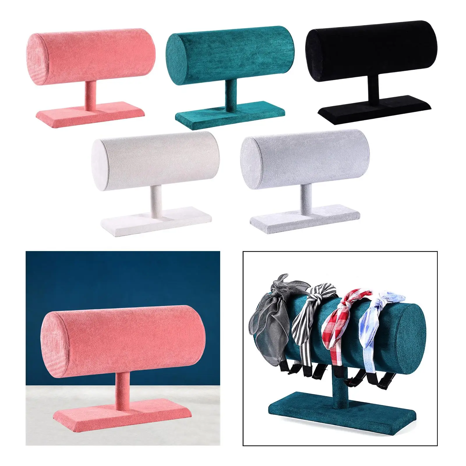 

Hairband Display Stand Flocking Protection Hair Hoop Organizer Headpiece Rack