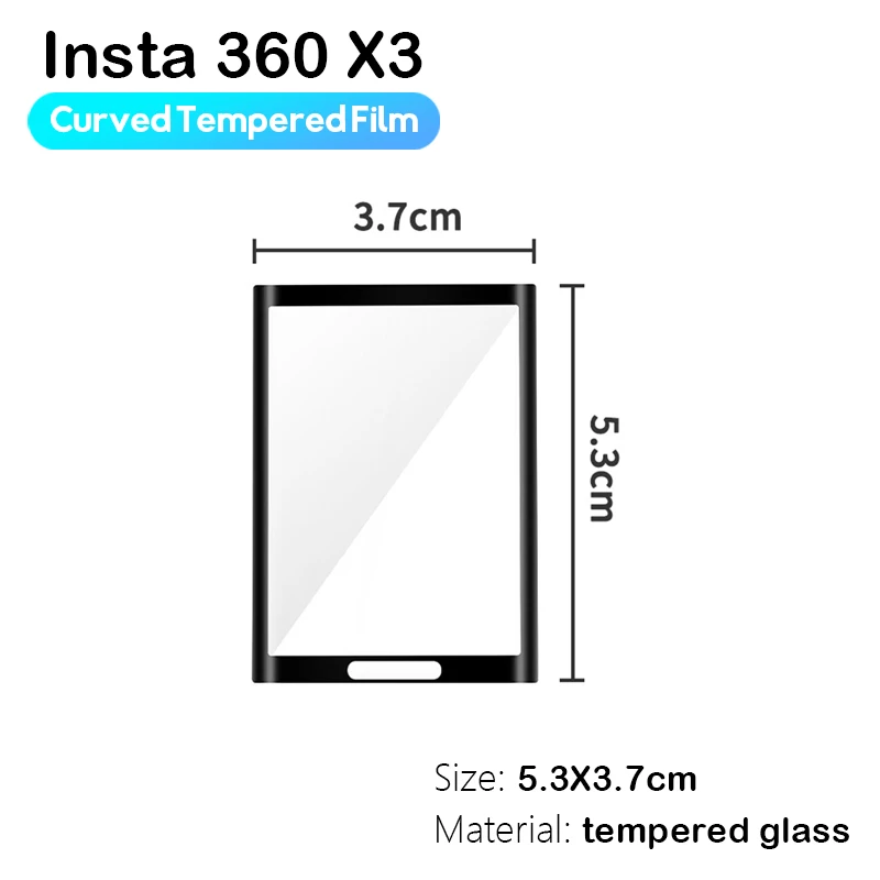 for Insta360 X3 Tempered Glass Film 3D Curved Screen and Lens Protector Anti-scratch HD Insta360 Action Camera Accessories