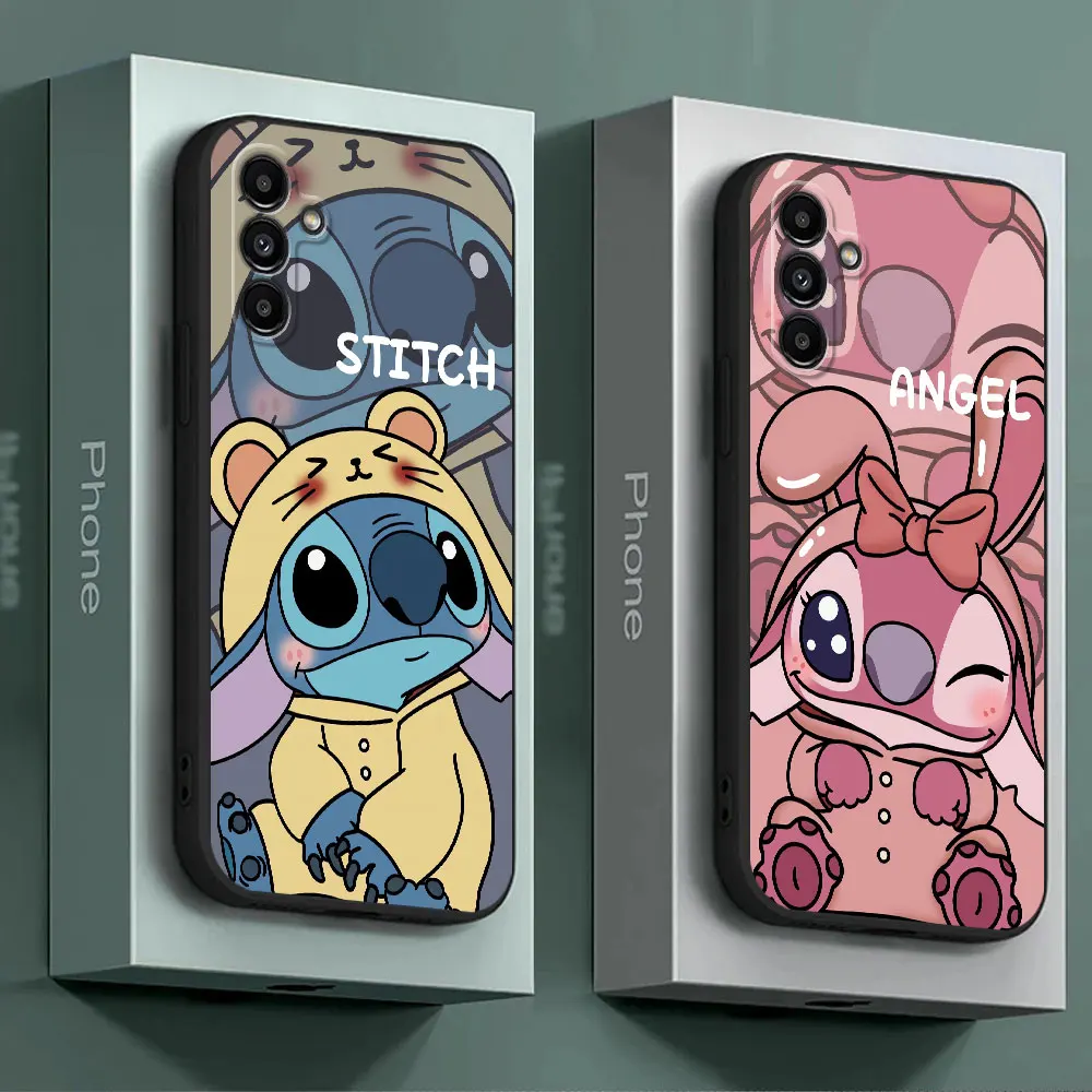 Phone Case for Samsung Galaxy A03 Core A40 A01 A02 A70 A90 A10e A20e A10 A03s A50 A10s A02s A30 A20 Lovers Lovely Stitch Cover