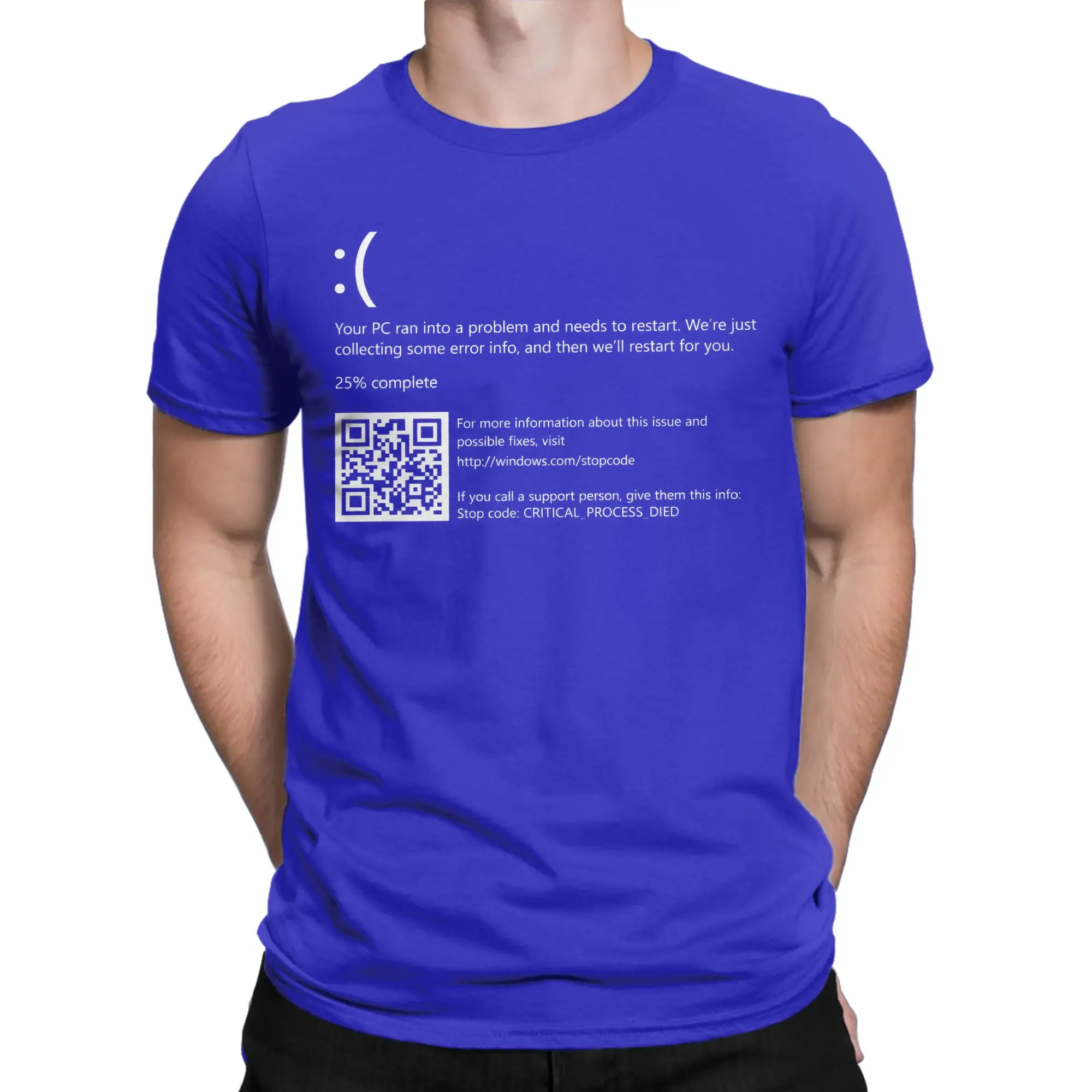 Men  Blue Screen of Death Coffee Error Windows BSOD PC Nerd Geek T Shirts 100 Cotton Clothes Short-Sleeve T Shirt Casual Tshirt