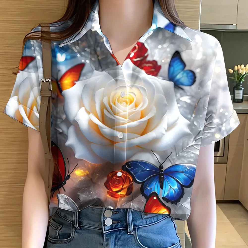 Camicetta Donna Farfalla 3D Taglie Forti 3XL - close-up view