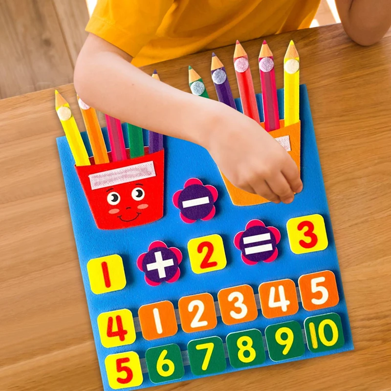 กระดานเรียนรู้คณิตศาสตร์แบบสัมผัสสำหรับเด็กเล็ก ฝึกการบวกและลบ ของเล่นเสริมพัฒนาการแบบมอนเตสซอรี่ เกมการศึกษา