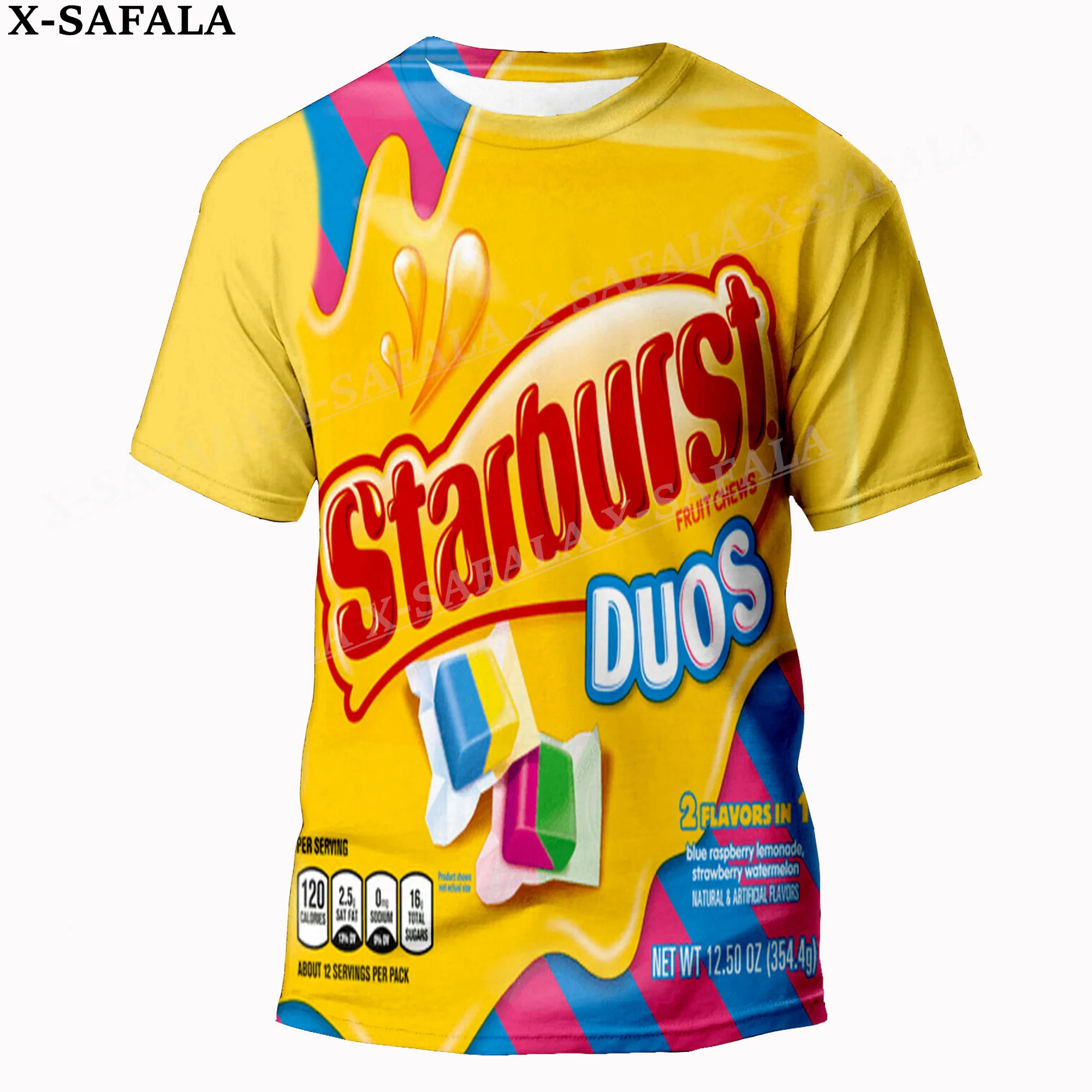 Novelty Funny Candy Food Snack Dessert Customized 3D Printed High Quality Milk Fiber T-shirt Round Neck Men Female Casual Tops-1