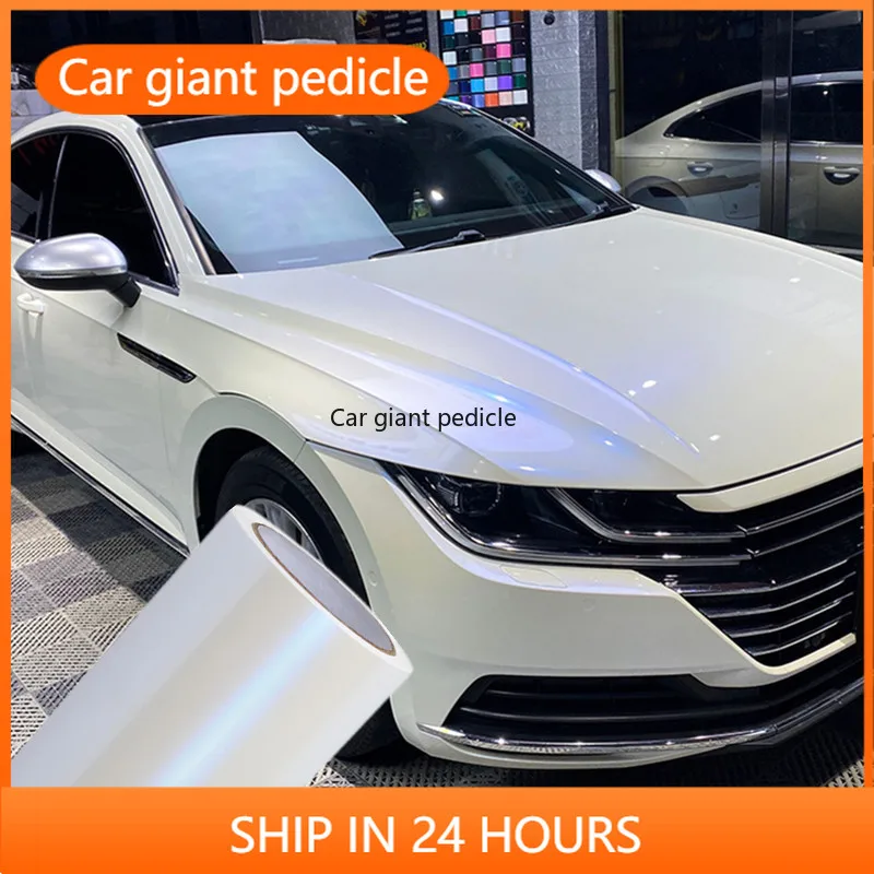 

Gloss White to Blue Car Wrap vinyl film for vehicle coating. Suitable for car vinyl stickers. Bubble-free easy to install