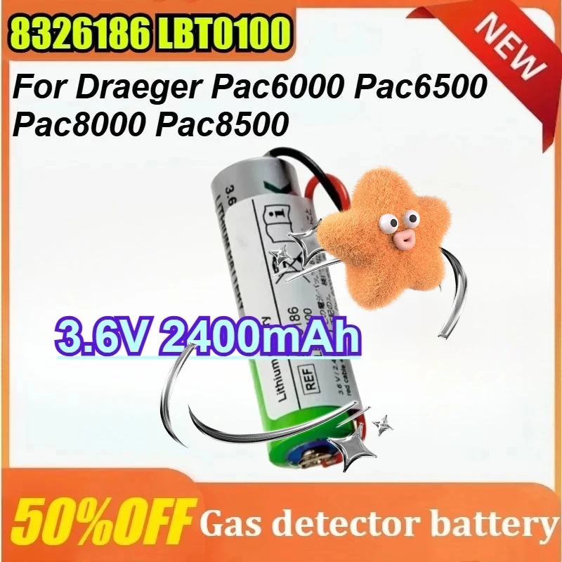 

New 8326186 LBT0100 3.6V 2400mAh for Drager PAC6000 XENO XL-060F PAC6500/8000/8500 Gas Detector Battery Non-rechargeable battery