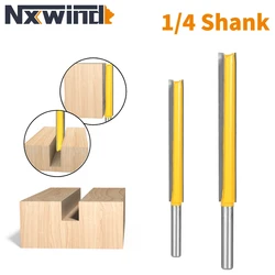 NXWIND 2PCS  1/4 Shank Long Blands Straight Router Bit Woodworking Milling Cutter For Wood Face