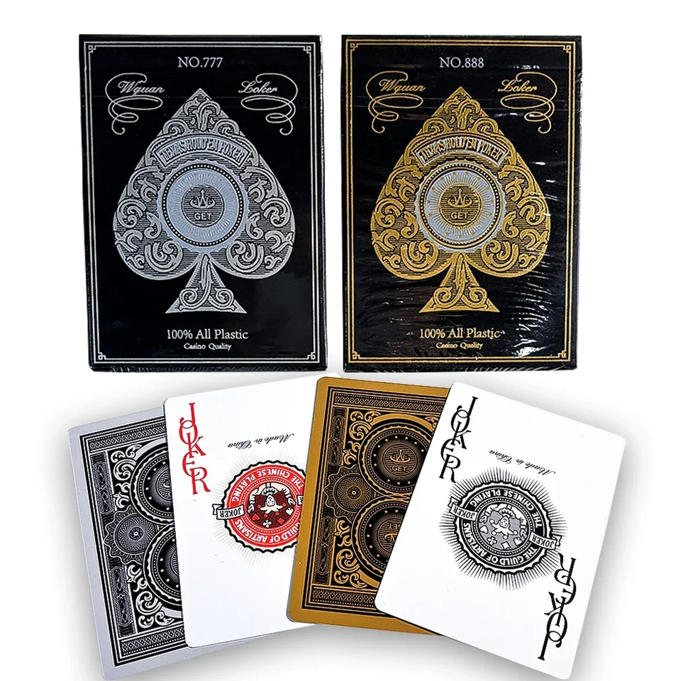 Durable Waterproof PVC Playing Cards with Gold Silver Edges Large Character Deck for Fun Parties Competitive Multiplayer Games