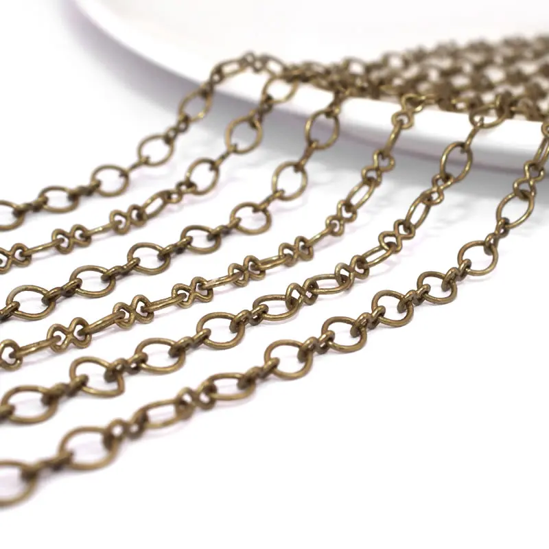 5 Meters width 3.5MM Copper Round Oval Link Figaro Chains Necklace Chains Diy Jewelry Findings Accessories Wholesale
