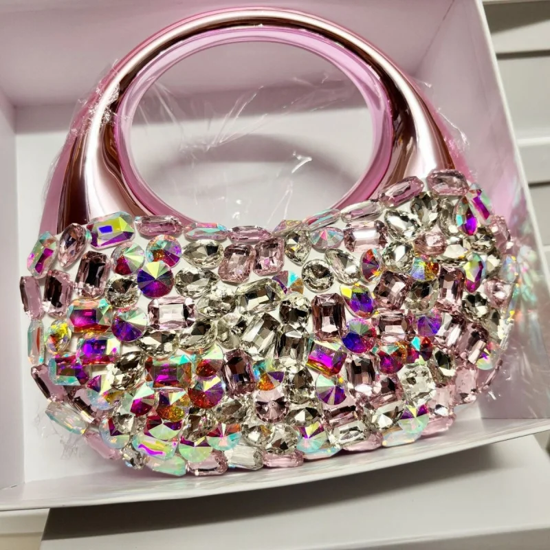 

Sparkling Diamond Evening Bag New Fashionable Acrylic Handbag with a Stylish Design, Single Shoulder Crossbody Bag