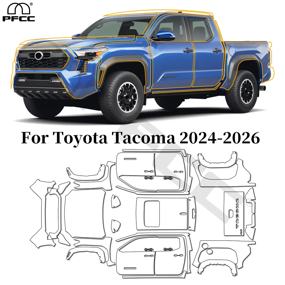 

Pre-cut PPF For Toyota Tacoma 2024-2026 8.5MIl TPU Anti-Scratch Paint Protection Film Clear Bra Resistant Repairable Invisible