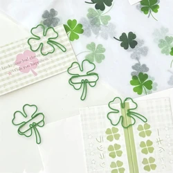 10Pcs/set Sweet Korean Green Leaf Paper Clips Creative Design Fashion Binder Clip Cute Non-sticky Note Scrapbook Paper Clip