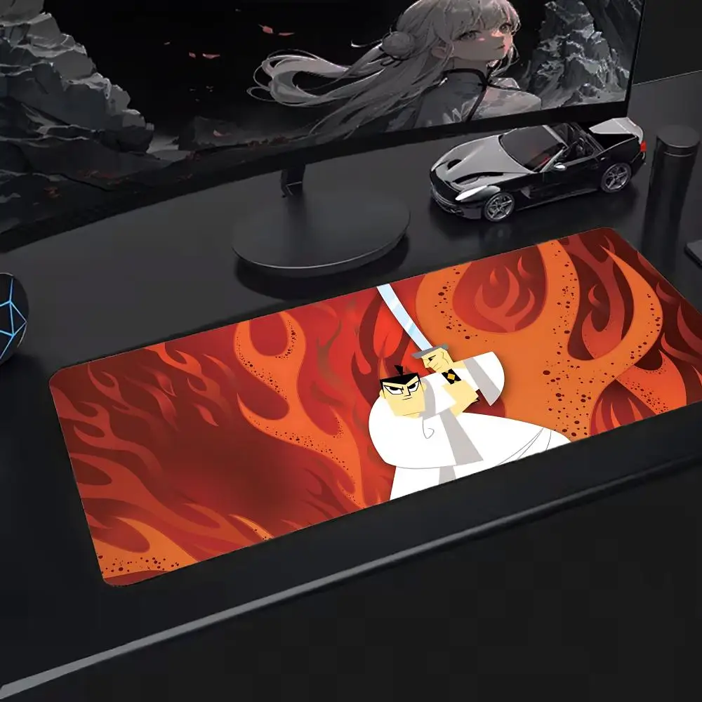 Tapetes de mesa para teclado Samurai Jack populares, borracha Kawai, tapete de mesa antiderrapante, XXL90x40cm