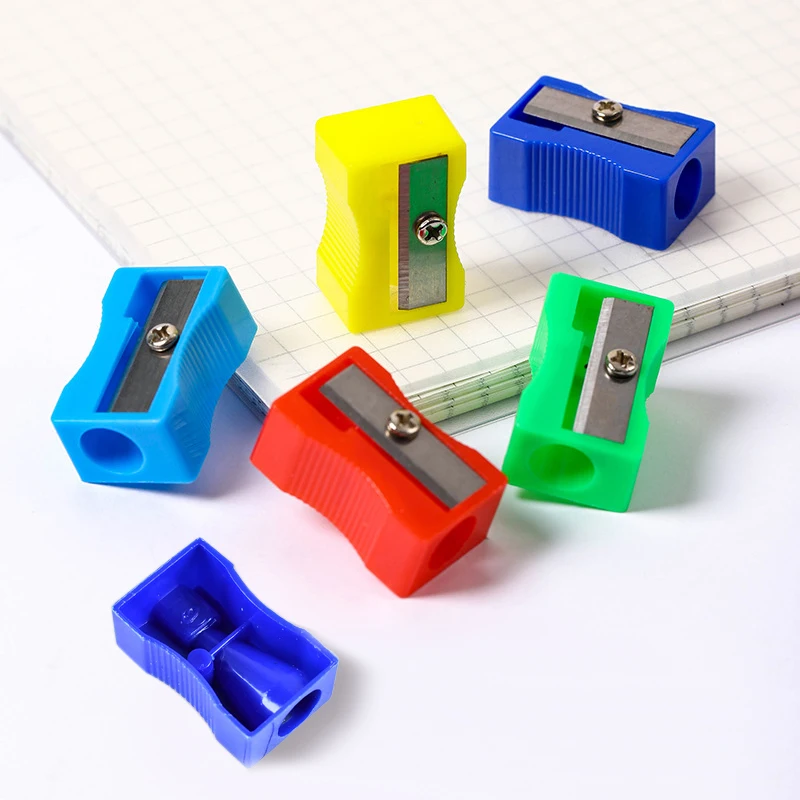 30~120pcs Mini Pencil Sharpener Colored Single Hole Rectangular for Students Teaching Incentive Supplies Student Rewards TMZ