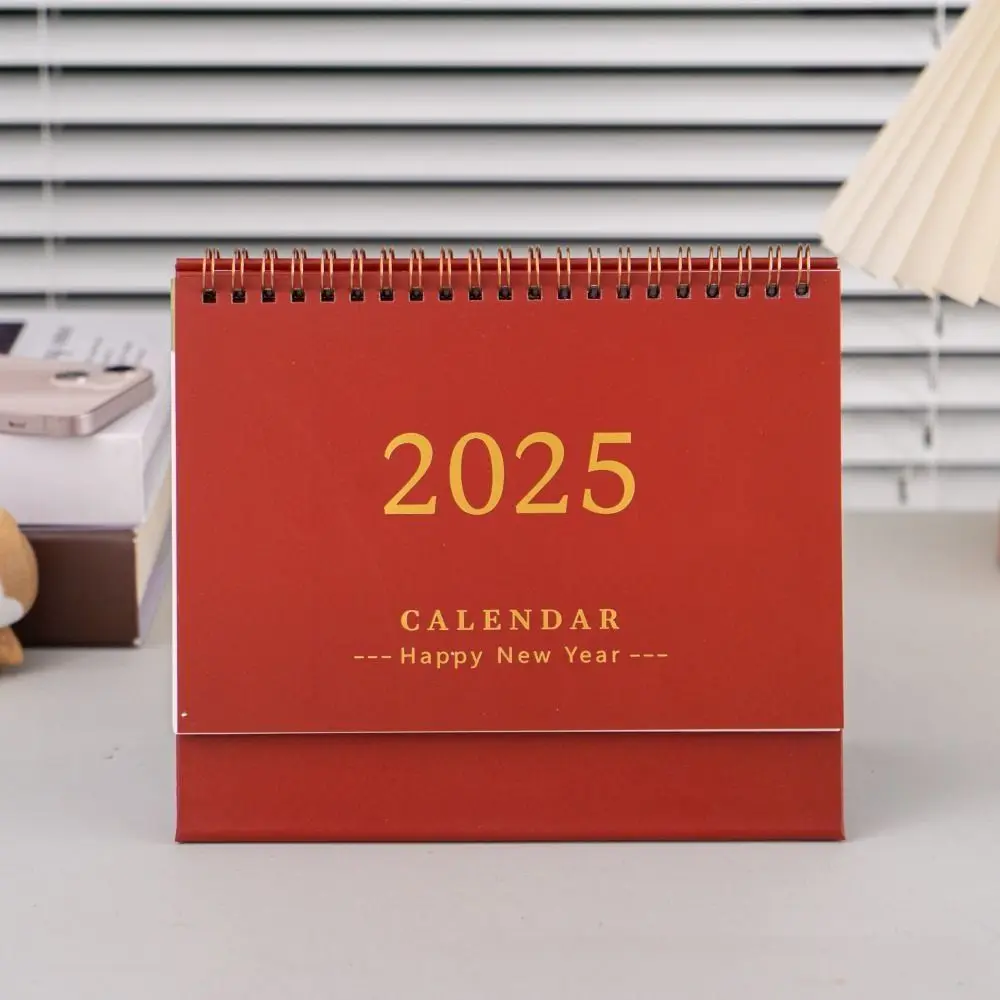 

Creative 2024-2025 Calendar 12-Month Thick Paper Desktop Calendar To Do List Yearly Agenda Standing Flip Calendar