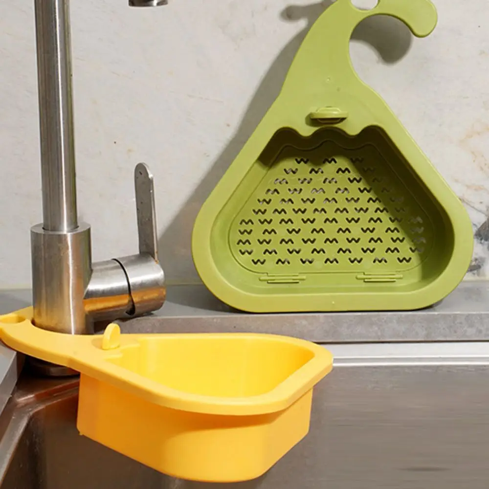 

Triangular Sink Drain Basket Anti-leak with Drain Hole Sink Corner Rack Giraffe One-touch Opening and Closing