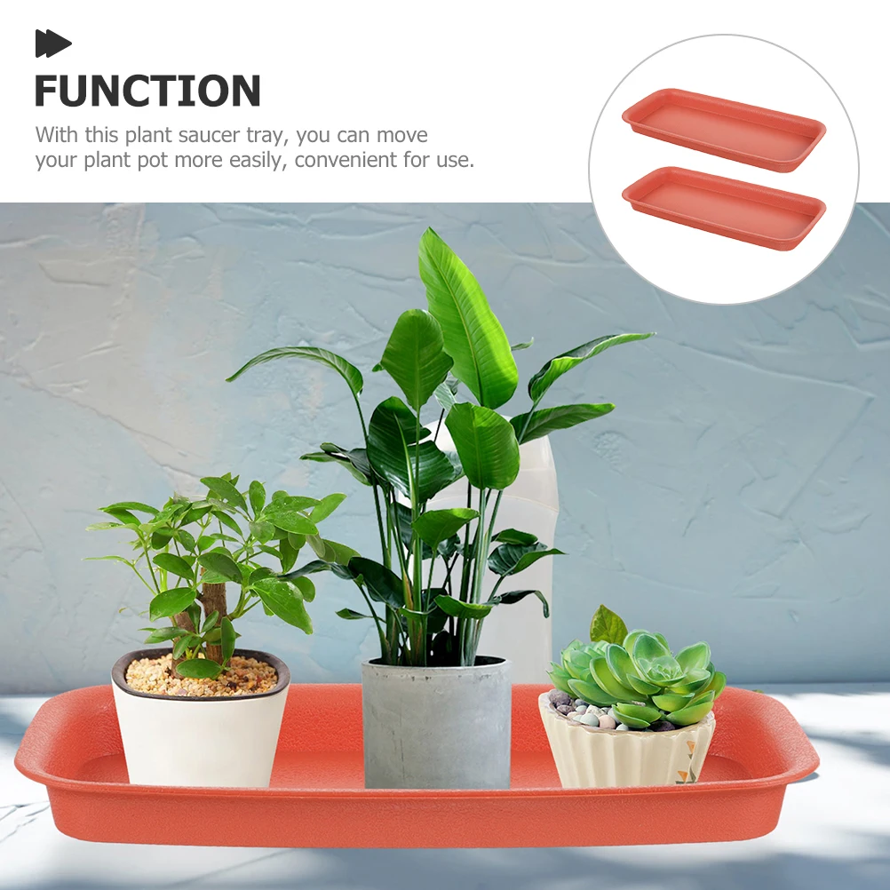 

2 Pcs Red Plastic Plant Saucer Tray for Cactus Succulent Planter Pots Leak Proof Garden Decor Flower Pot Trays Plant Accessories