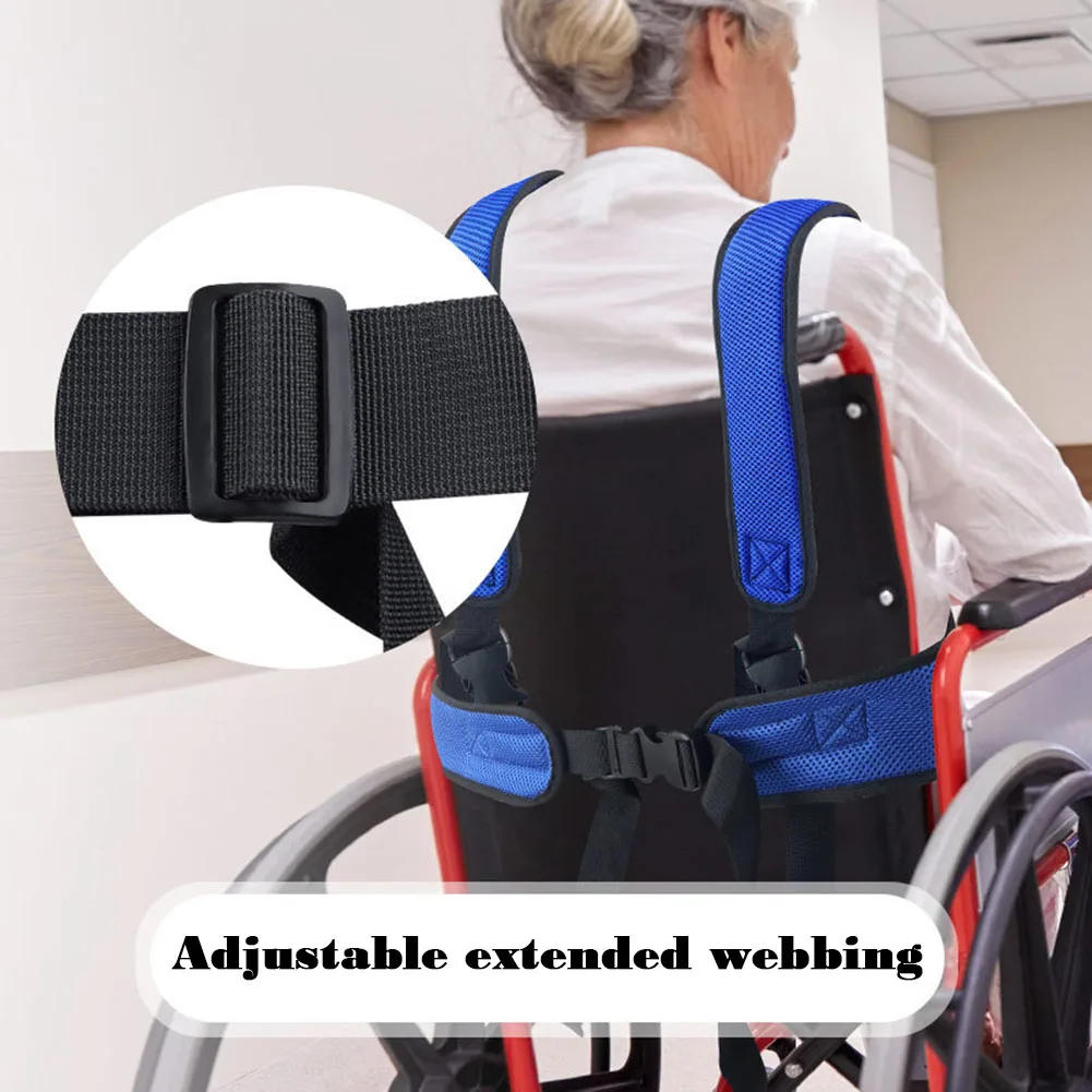 New Wheelchair Waist Strap Mesh Breathable Elderly Wheelchair Anti-Fall Azimuth Support Comfortable Fixed Strap