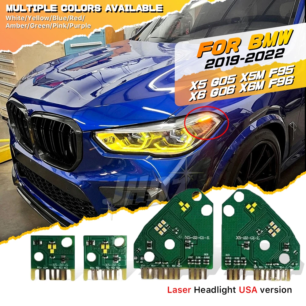 

Laser Headlight Daytime Running Light Board For BMW X5 G05 X5M F95 X6 G06 X6M F96 Yellow Angel Eyes DRL LED Chips 63119477989