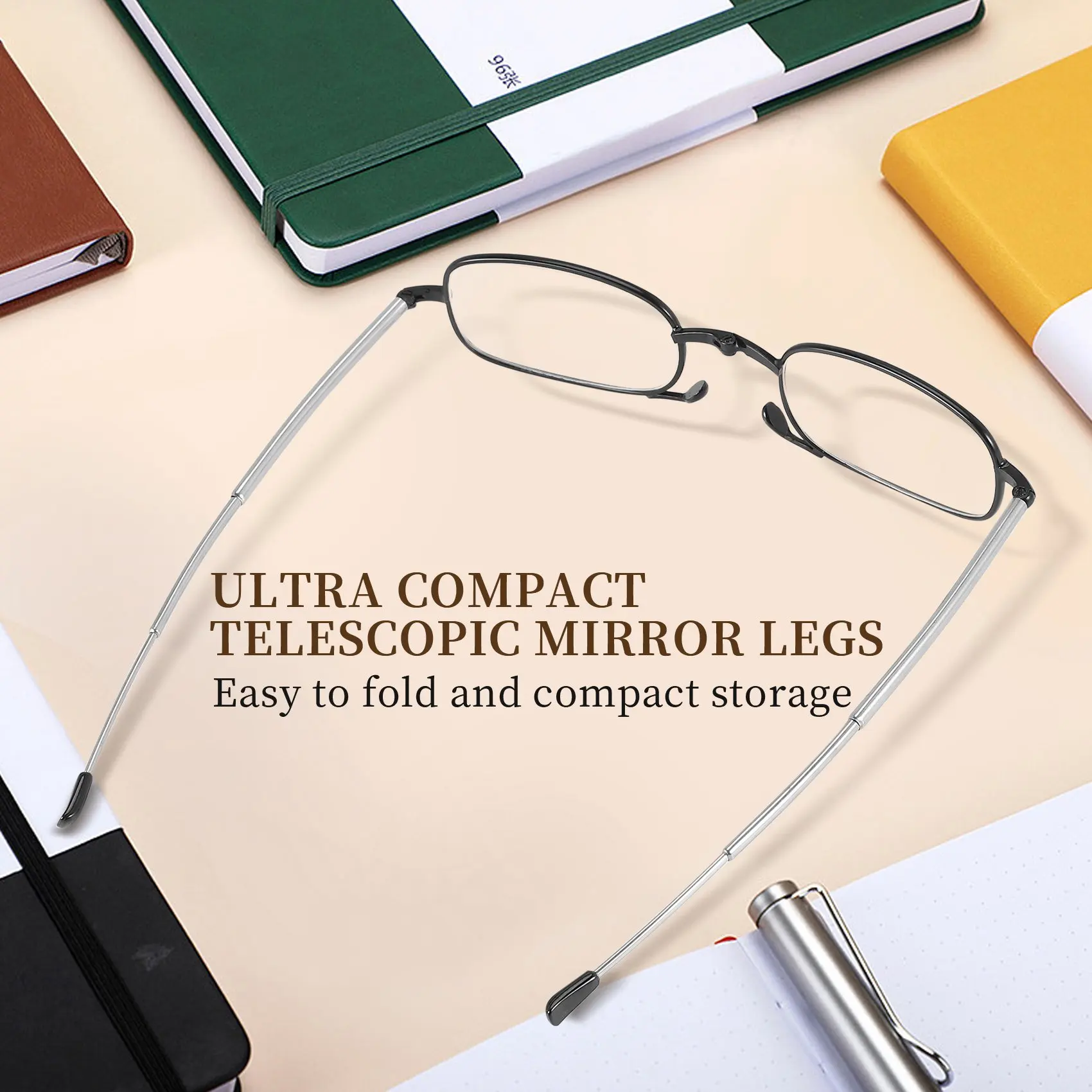 Portátil quente 1 pares de óculos de leitura dobráveis compactos com mini flip top maleta para moda masculina e feminina rotação eyeg