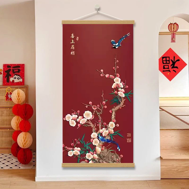 New Chinese style flower and birds entrance decoration painting, good symbolism of flower and bird hanging paintings