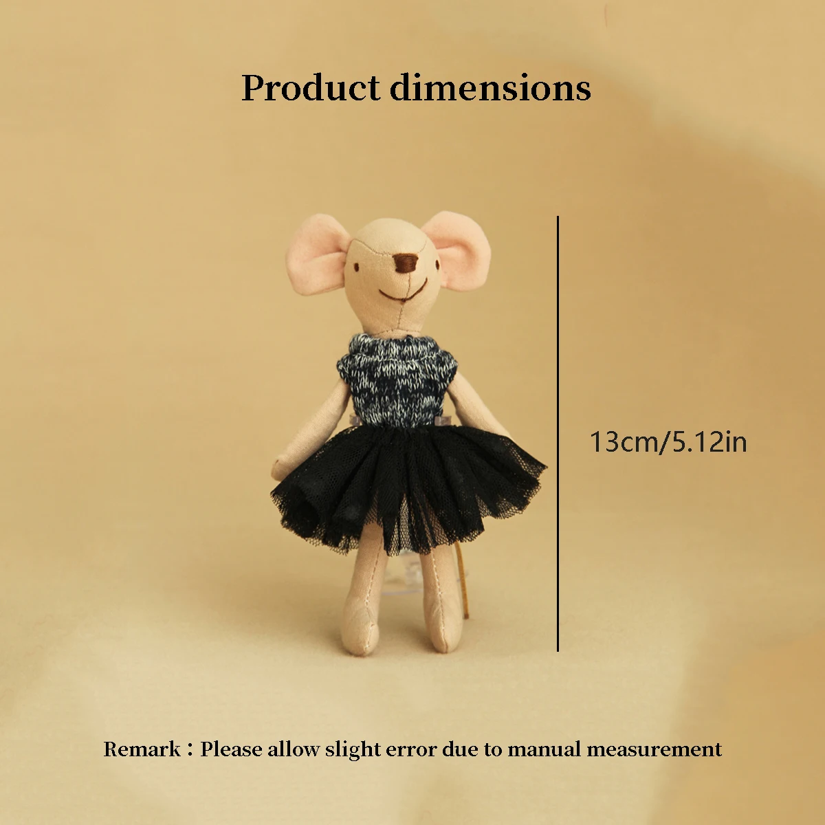 H-13 سنتيمتر اللعب منزل دمية الماوس مع تنورة دانتيل مناسبة ل Bjd Ob11 بيت الدمية الحلي مناسبة لهدايا عيد الأطفال هدايا عيد الميلاد