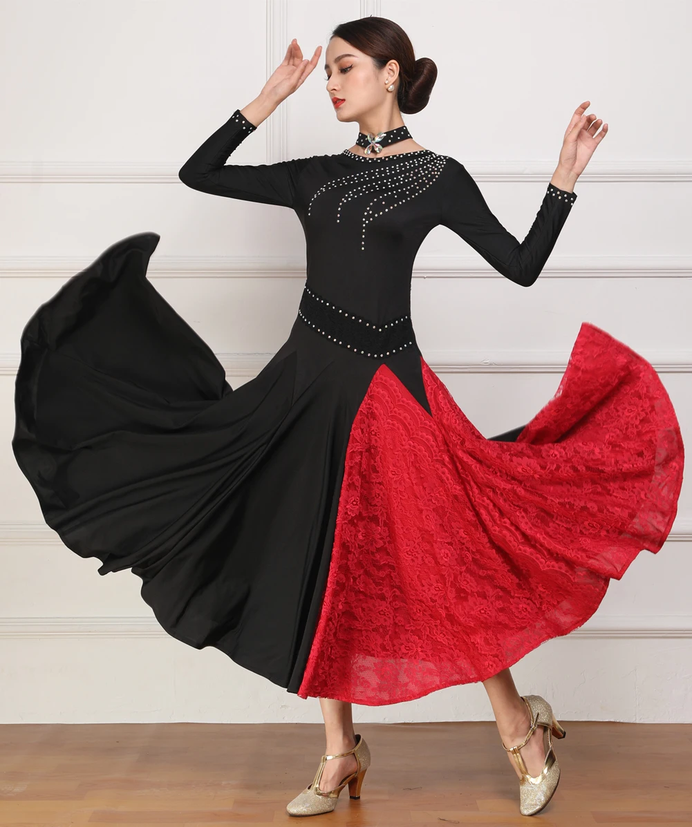 Abiti da ballo da sala per le donne Costume da spettacolo teatrale di alta qualità pratica indossare abiti da Flamenco floreali abbigliamento da ballo esotico