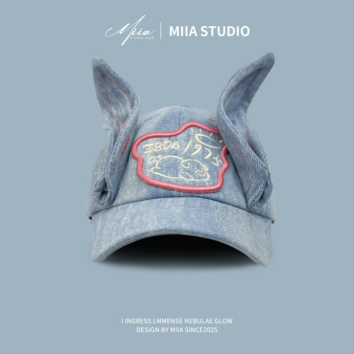 

Y2K Yabifeng Rabbit Ears Baseball Cap Women's Spring Summer Versatile Spice Girl Niche Design Cowboy Denim Sun Cap Tide