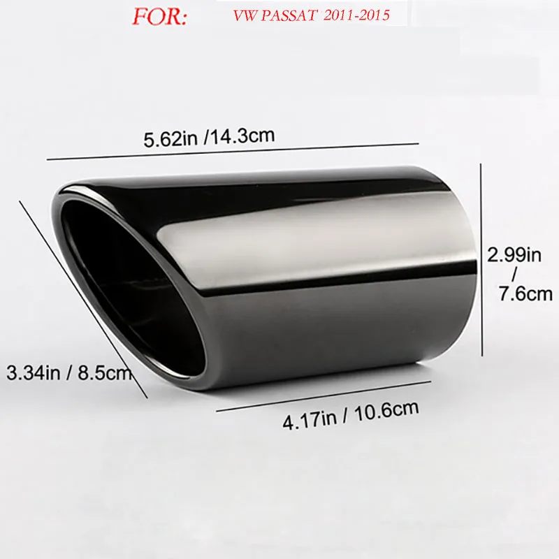 2 Stück 76mm Edelstahl Auto Auspuff Schall dämpfer Spitze Rohre Abdeckungen für vw Passat 1,8 t 2,0 t 2007-2013 Auspuff anlagen Zubehör