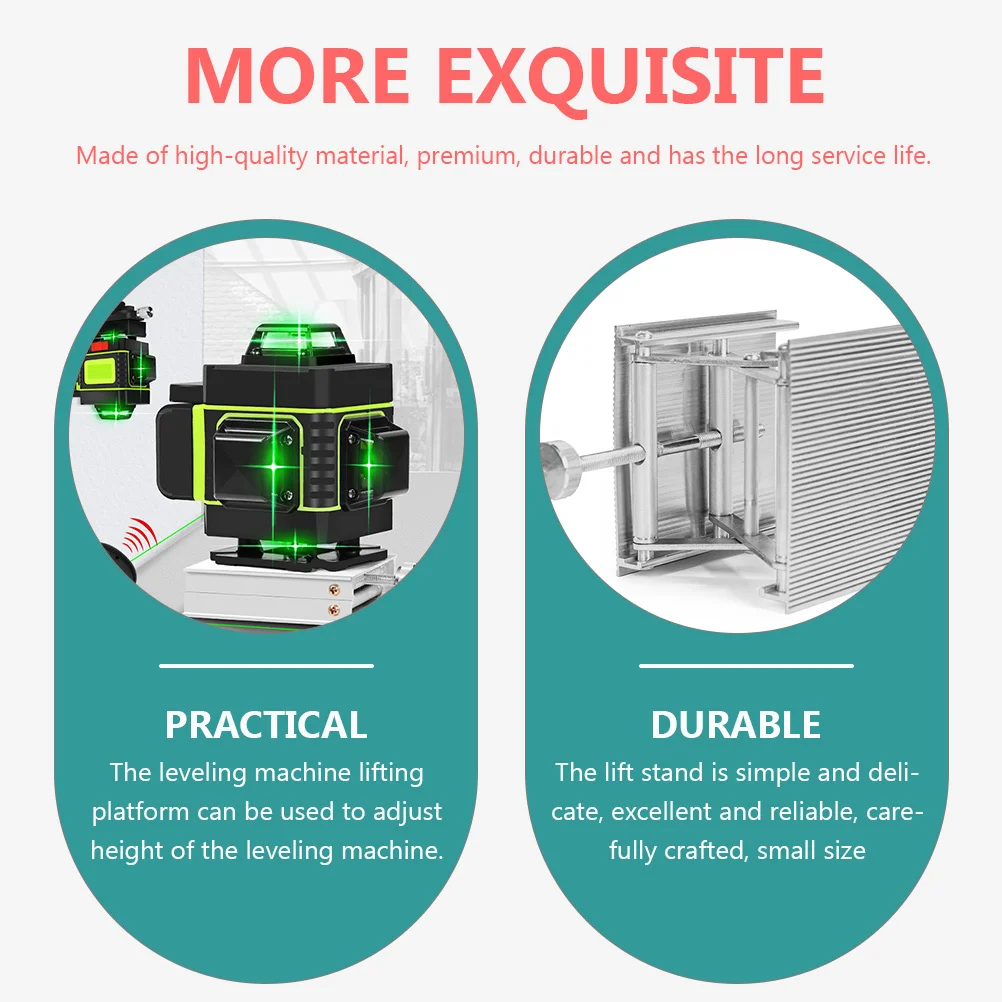 1 قطعة سبائك الألومنيوم معدات التسوية رفع حامل قابل للتعديل ارتفاع المدمجة خفيفة الوزن مستوى آلة رفع منصة